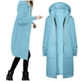 thumbnail image 2 of TIANZEN Women Autumn Winter Casual Fashion Solid Color Drawstring Hooded Long Zipper Pocket Coat Long Jacket Coat Womens Casual Jackets for Fall Casual Lightweight Jacket Women Womens Vests Fall, 2 of 5