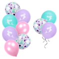 thumbnail image 3 of CHAO 15 globos de sirena globos de confeti de látex rosa claro morado azul, 3 of 5
