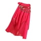 thumbnail image 4 of Falda de danza del vientre Sunnimix Traje de bailarina bufanda cadera rosa roja, 4 of 7