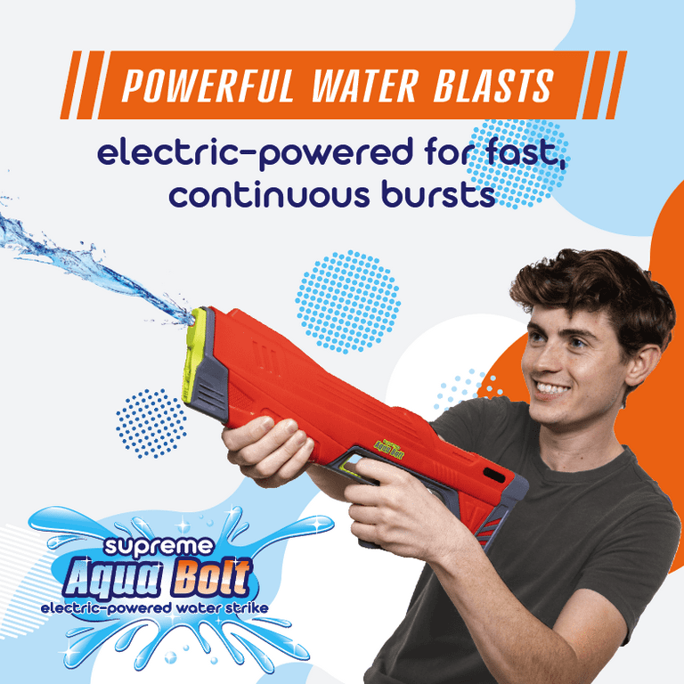 Supreme Sports Aqua Bolt Water Gun, Electric Powedered Water Supreme Sports Aqua Bolt Water Gun, Electric Powedered Water