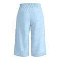 thumbnail image 5 of Cekizud Womens Capri Pants Solid Drawstring Waist Breathable Wide Leg Cropped Pants,Sizes S-2XL, 5 of 6
