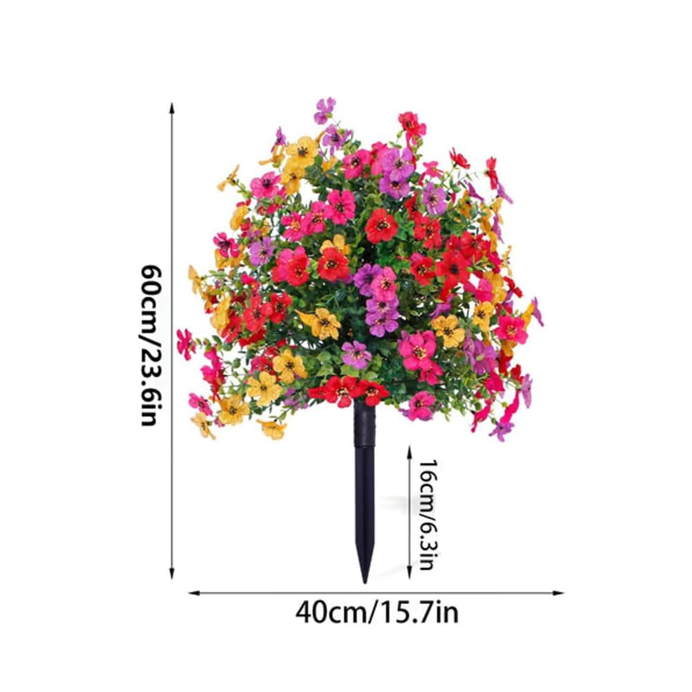 Artificial Flowers, Artificial Violet for Outdoor Indoor Garden Home Decoration, No Fade Fake Floral Stakes, UV Resistant & Waterproof, for Garden Patio Home Decor