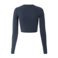 thumbnail image 4 of Made by Olivia Women's Solid Long Sleeve Round Neck Crop T Shirt Top, 4 of 7
