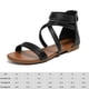 thumbnail image 2 of Sandalias planas romanas de verano con puntera abierta sandalias de playa con tiras zapatos para caminar para mujer, 2 of 7