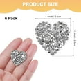 thumbnail image 3 of Uxcell 6-Pack Parches de Corazón de Strass para Planchar 2.5cm Apliques Adhesivos Plateados Brillantes para DIY/Ropa/Zapatos/Bolsas, 3 of 7