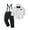 Black, variant on Boy Clothes 3Pcs Suits Dress Shirt Bowtie Suspender Pants Big Kid Gentleman Cotton Outfits