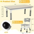 thumbnail image 2 of Pirecart Kids Table and 6 Chairs Set Height Adjustable Kids Craft and Play Table for Ages 2-10, Gray, 2 of 9