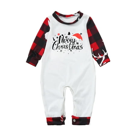 

SUWHWEA Christmas Pajamas for Family Christmas Parent-Child Outfit Baby Printed Family Matching Pajamas Crawl Family gifts on Clearance