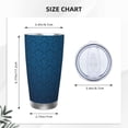 thumbnail image 4 of Lsque Dark Blue Pattern 20oz Car Cup with Lid and Straw, Insulated Coffee Cup with Straw Topper, Spill Proof Travel Coffee Mug, Stainless Steel Tumble-Without Straw, 4 of 8