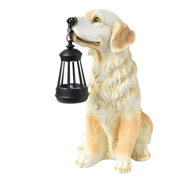 Estatua de lámpara solar para perro de jardín, hermosa decoración para exteriores para jardín, césped y patio Estilo A
