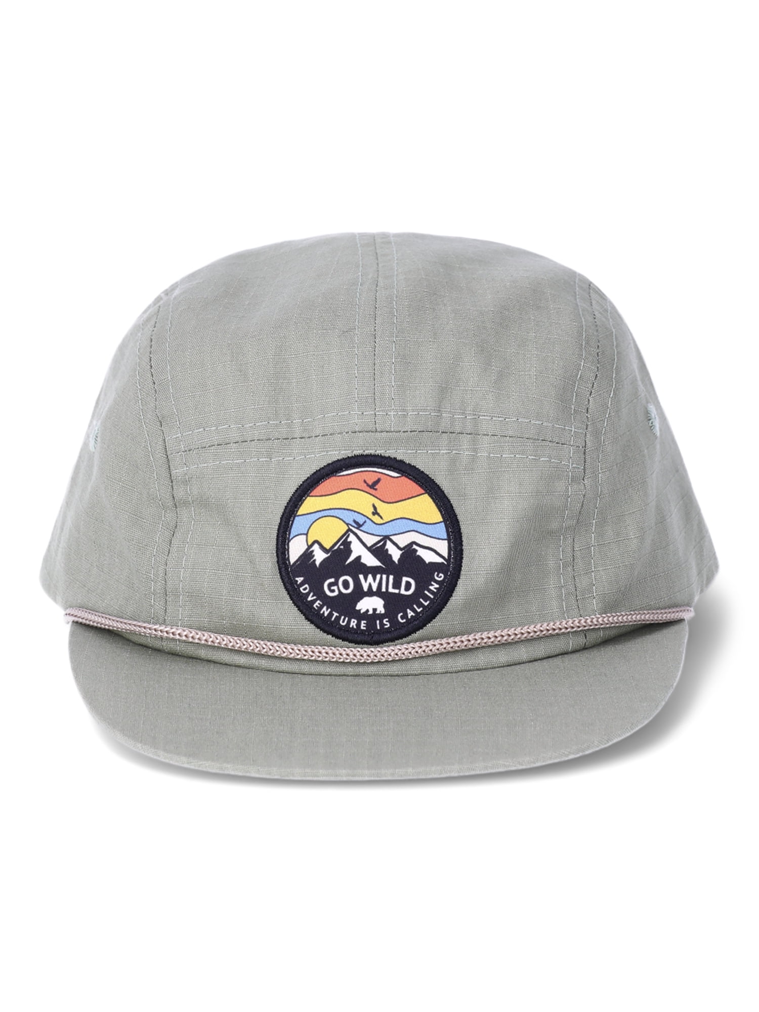 Wonder Nation Boys Flat Bill Hat with Printed Patch, Terrace Green