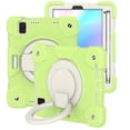 thumbnail image 2 of ELEHOLD Military Grade Shockproof Case For iPad mini (6th Generation), Heavy Duty Protection Ring Stand Cover, Adjustable Angel, Detachable Shoulder Strap, Pencil Holder, Matcha Green, 2 of 11