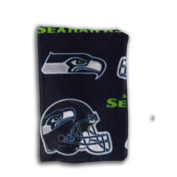 Seattle Seahawks 58" x 2 yd 100% Polyester Fleece Logo Baseball Sports Precut Sewing & Craft Fabric, Navy Blue