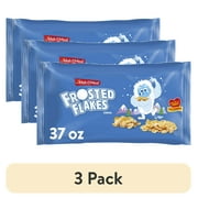 (3 pack) Malt-O-Meal Frosted Flakes Cereal, Frosty Flakes Breakfast Cereal, 37 oz Resealable Cereal Bag