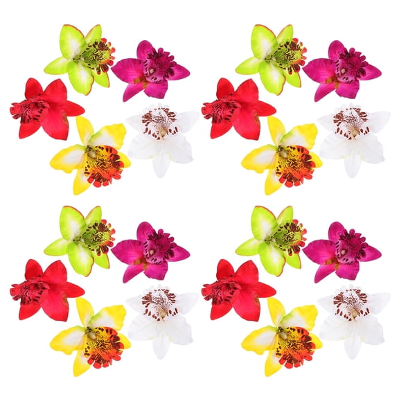 LOLIPPYY 20-Pack Hawaiian Flower Hair Clips Assorted Colors Easy to Use Barrettes for Vacation and Beach Style