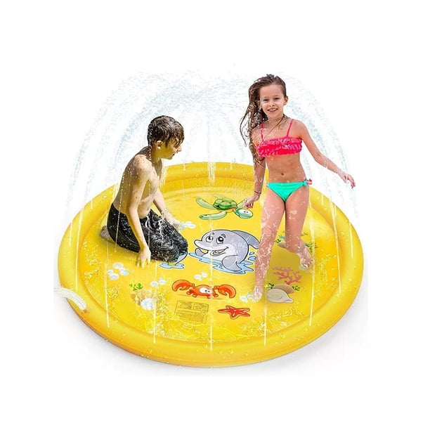 Large Splash Pad for Kids and Dog, (67") Backyard Sprinkler Pad Inflatable Water Pool for Summer Fun Game Boys Girls