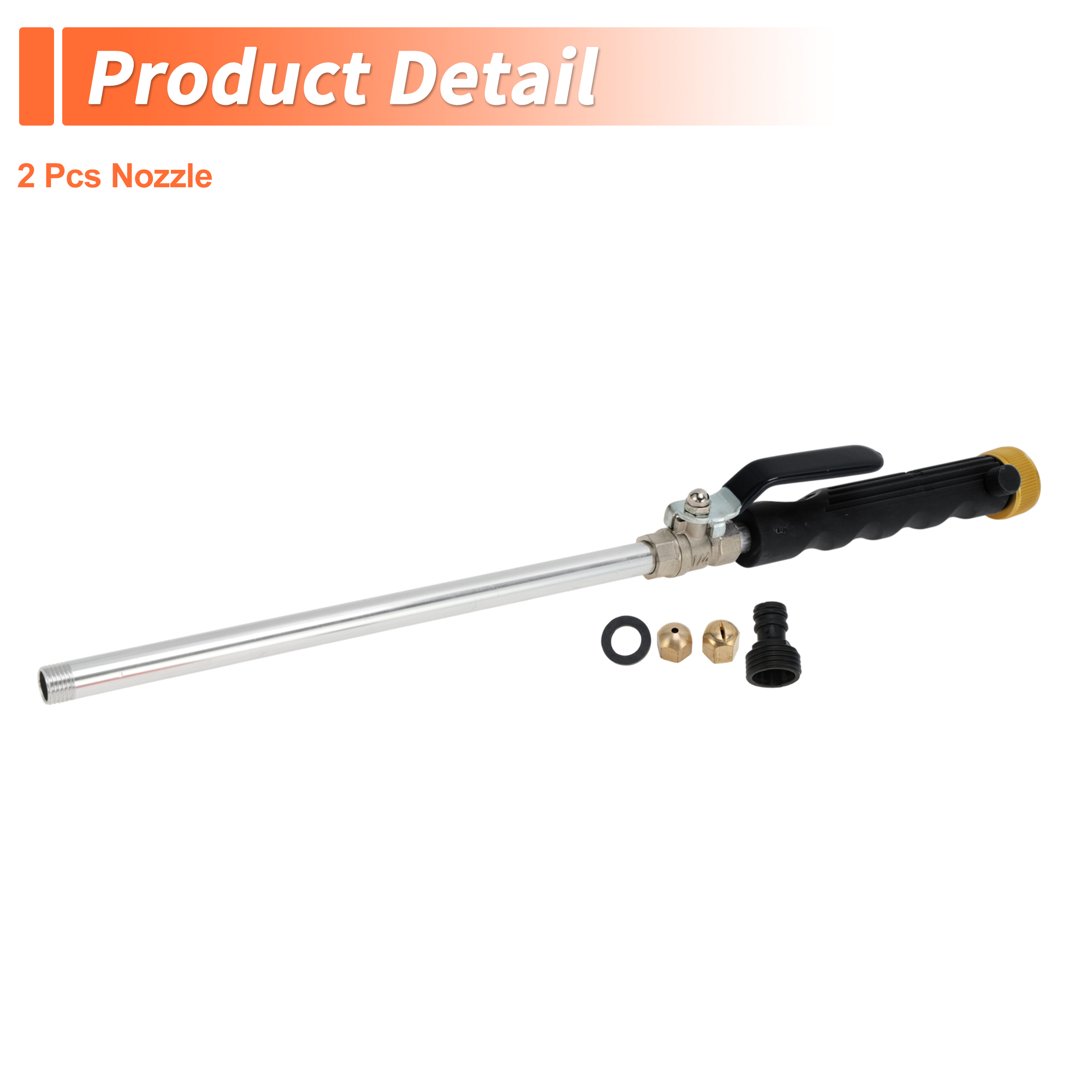 Unique Bargains Heavy Duty Water Hose Nozzle High Pressure Car Garden Hose Nozzle Adjustable Hand Sprayer for Gardening Vehicle Outdoor Washer Pet Showering Aluminum Alloy Copper TPR Black 1Pcs