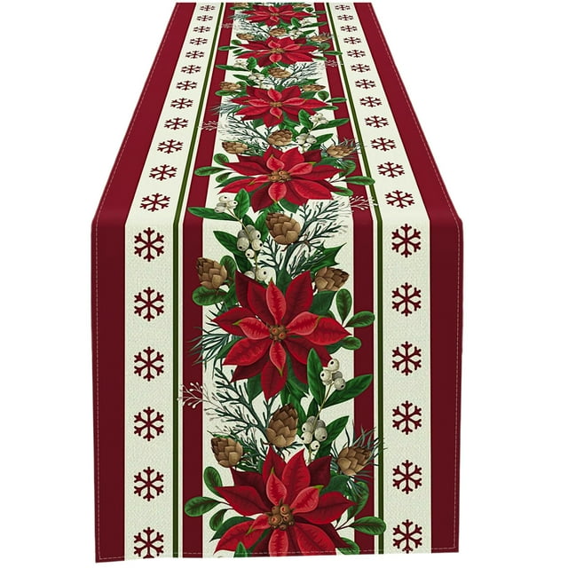 13x72 Inch Christmas Table Runner For Kitchen Decoration Dinner Christmas Holiday Birthday Party Table Home Decoration