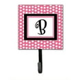 thumbnail image 6 of Carolines Treasures CJ1001-SH4-Parent Letter Initial Monogram - Pink Black Polka Dots Leash Holder or Key Hook, 6 of 7