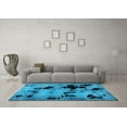 thumbnail image 3 of Ahgly Company Indoor Square Abstract Light Blue Modern Area Rugs, 4' Square, 3 of 4