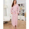 thumbnail image 4 of LYCY Womens Soft Long Robe, Lightweight Full Length Knit Bathrobe for Sleepwear & Loungewear Robe（Bean Paste Pink, XL）, 4 of 4