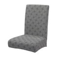 thumbnail image 2 of Thickened Jacquard Dining Chair Cover | Stretch Polyester Slipcover | Elastic Retractable Fit | Waterproof Dirtproof | Velvet Texture | Gray White Navy Red Khaki | 15.7-19.6in x 17.7-25.5in | 1 Pack, 2 of 6