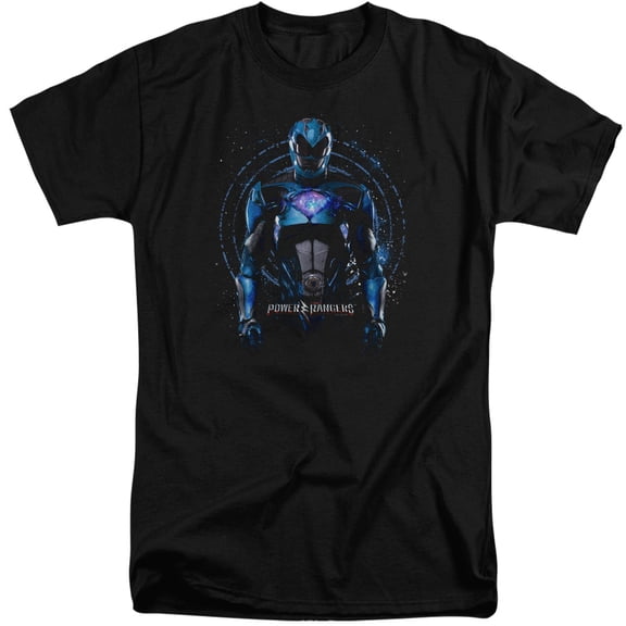 Power Rangers Blue Ranger Adult Tall T-Shirt 18/1 T-Shirt Black