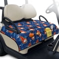 thumbnail image 2 of COEQINE Golf Cart Seat Towel Blanket Cover with Handle for Folded Carrying and Storage, Quilted Padding, 4 Storage Pockets, Compatible with Most 2 Seat Cart, Golf Ball Flame Blue, 2 of 8