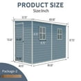 thumbnail image 6 of Olurrisa Upgraded 4x8 FT Outdoor Storage Shed, Grey Resin Shed with Floor and Two Windows, Lockable Doors and Sloping Roof Design for Garden and Patio Storage, 6 of 8