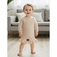 thumbnail image 4 of Miaouyo Infant Baby Girls Knit Fall Romper 0 3 6 9 12 Months Long Sleeve Crew Neck Solid Fall Jumpsuit Sweater, 4 of 9
