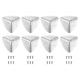 thumbnail image 1 of 8 Pcs Furniture Corner Edges Protector, 40mm Metal Edge Guard with Screws, Silver, 1 of 6