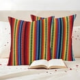 thumbnail image 3 of Rainbow Striped Outdoor Waterproof Pillow Covers, Boho Ethnic Colorful Lines Minimalist Decorative Square Throw Pillowcase Sofa Cushion Sham for Patio/Couch/Chair, 16"x16" 2 Pack, 3 of 8
