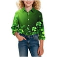 thumbnail image 6 of KyCheLot Boys Casual Button Down Shirts Printed Long Sleeve Blouse St Patrick's Day Tops 3-16 Years, 6 of 7