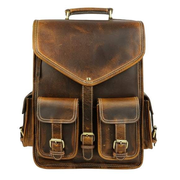 KomalC Sac à Dos en Cuir Sac à Dos de Voyage Sac pour Ordinateur Portable Sac de Camping pour Hommes Femmes