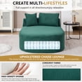 thumbnail image 2 of S-HOME Oversized Corduroy Chaise Lounge Chair  with Two Pillows 67.5 Inches Long Indoor Sleeper Sofa for Living Room, Green, 2 of 11