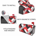 thumbnail image 5 of Magnetic Mailbox Covers Geometric Pattern 100% Polyester Oxford Cloth Anti-UV and Reusable Mailbox Wrap Standard 21×18 Inch Red Black White Grey Crisscross Stripe,Postbox Letterbox Cover, 5 of 6
