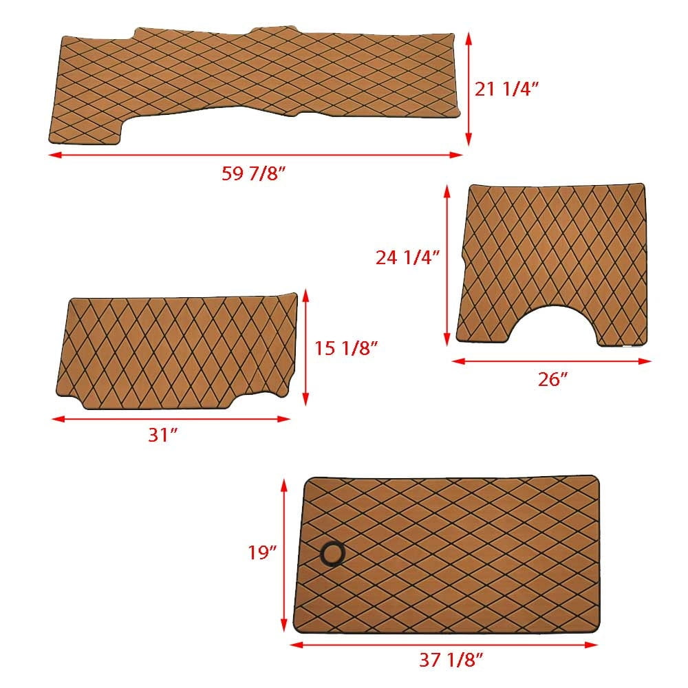 Sea Ray Boat Non Skid Cockpit Mats 2243740 | SLW 230 Mocha (Kit)