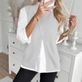 thumbnail image 7 of Fewfanhot Women's Mock Neck Knit Sleeveless Vest, Asymmetrical Wrap Split Sweater Tank, Casual Loose Fit Knitwear Top, S-XL, 7 of 7
