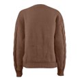thumbnail image 4 of ATOYSOY Cable Knit Sweater Womens Casual Long Sleeve Cardigan Sweater Button V Neck Loose Tunic Tops Winter Clothes Trendy Brown XL, 4 of 6