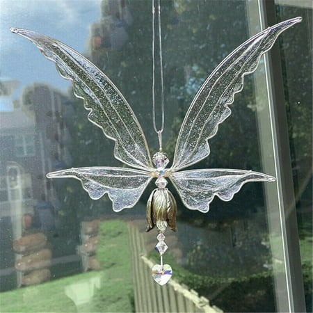

Hanging Crystal Suncatcher with Wing Hanging Pendant For Home Decoration