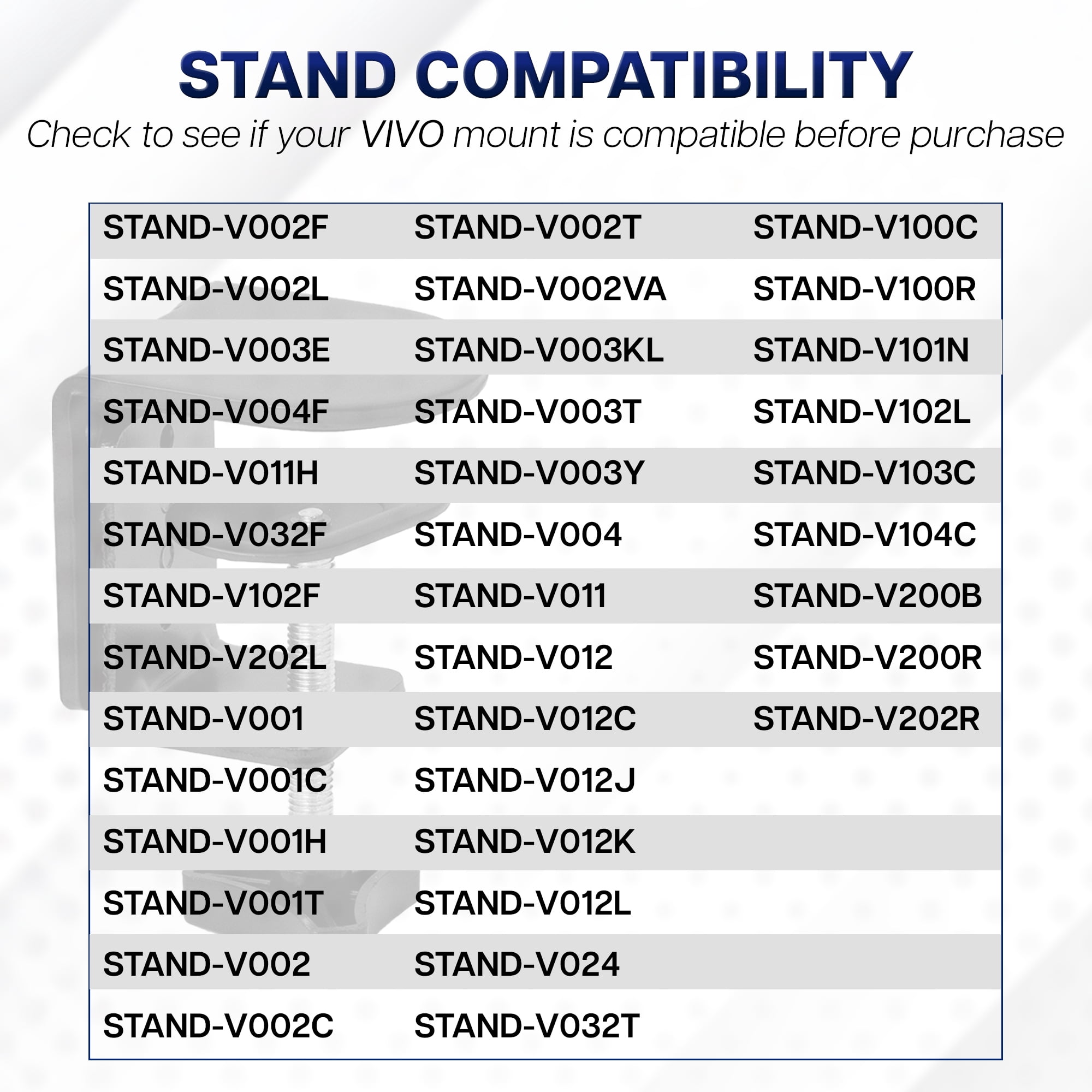 VIVO Black Heavy Duty Desk Clamp for Monitor Mount Stand | Sturdy 4 Inch C-clamp
