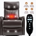thumbnail image 3 of UHOMEPRO Swivel Rocker Recliner Chair, Faux Leather Manual Recliner with Heat and Massage, 360° Swivel Rocking Recliner Chair for Living Room, Home Theater Seating, Black, 3 of 8