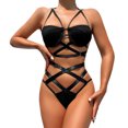 thumbnail image 1 of Gibobby Conjunto de lencería de encaje Lencería para Mujer, Lencería Sexy para Mujer, Conjunto de Lencería a Juego Transparente(Negro, G), 1 of 5