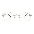thumbnail image 4 of Rimless Serpent Snake Arm Luxury Clear Lens Rectangle Fashion Glasses Silver, 4 of 8