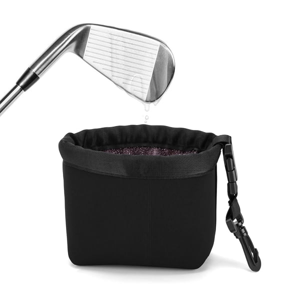 2PCS  Golf Club & Ball Cleaning Bag, Waterproof Liner, Detachable Clip, Machine Washable