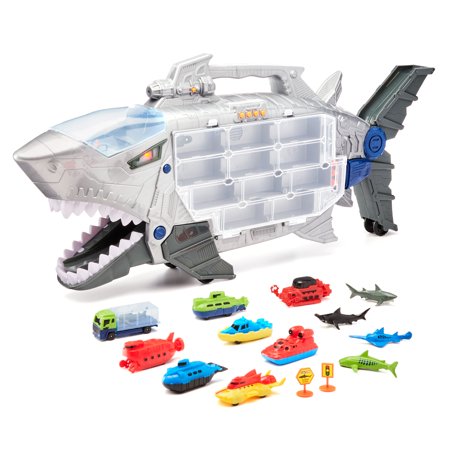 Kid Connection Shark Figure and Vehicle Transporter Play Set 18 Pieces