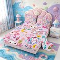 thumbnail image 2 of Manfei Axolotl Pattern King Sheets,Kawaii Salamander Bedding,4-Piece,1 Flat Sheet,1 Fitted Sheet and 2 Pillowcases, 2 of 6