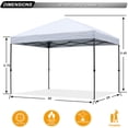 thumbnail image 3 of Carpa con toldo ABCCANOPY, duradera y fácil de montar, 2,4 x 2,4 m, color blanco, 3 of 8