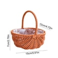 thumbnail image 3 of Small Woven Basket with Handle, Plastic Rattan Wicker Basket for Picnic, Harvesting, Home Storage And Decor, Splinter-free Brown, 3 of 8