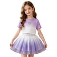 thumbnail image 4 of RMGVDSD Girls Summer Outfits 2 Piece Short Sleeve T Shirts Crop Tops With Tutu Skirt Set Fashion Casual Party Wear Kids Clothing Sets 4-6 Years, 4 of 4